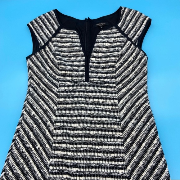 Nanette Lepore Lawless Dress Striped Black & White with Fringe Hem Size 6 - Picture 4 of 14